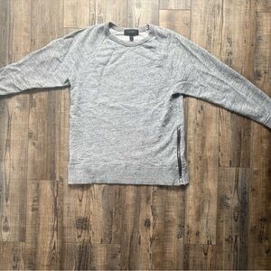 Women’s J. Crew Gray Crewneck Sweatshirt Tunic with Side Zipper